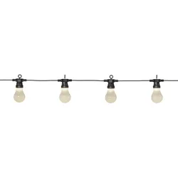 LED Garten Partylichterkette 10 opal weiße Glühbirnen L: 4,05m outdoor