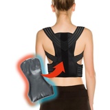 MAXXMEE Rückenbandage, Rückenkorrektor / Haltungskorrektor mit Gelpad L/XL schwarz