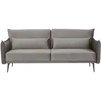 Dynamic24 3-Sitzer Sofa Samt Grau Couch Relaxsofa Wohnzimmer Möbel Lounge