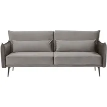 Dynamic24 3-Sitzer Sofa Samt Grau Couch Relaxsofa Wohnzimmer Möbel Lounge