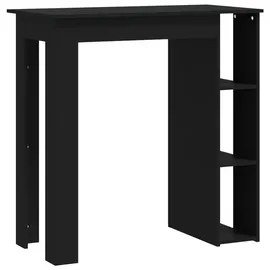 vidaXL Bartisch mit Regal Schwarz 102x50x103,5 cm Holzwerkstoff