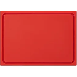 Muvell Schneidebrett Kunststoff HDPE500 | Rot 60x40x2 cm | Schneidbrett | Gastro Profi HACCP rohes Fleisch Küchenbrett | 1 Seite mit Saftrinne |