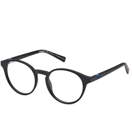 Timberland Rund Kunststoff Brillen in Matte Black für Unisex, Brille mit Sehstärke, optional mit Sonnenbrillen tönung oder Blaulichtfilter (Modell TB1826)
