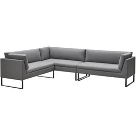 Cane-Line Gartensofa-Modul Flex 2-Sitzer rechts Aluminium Grau