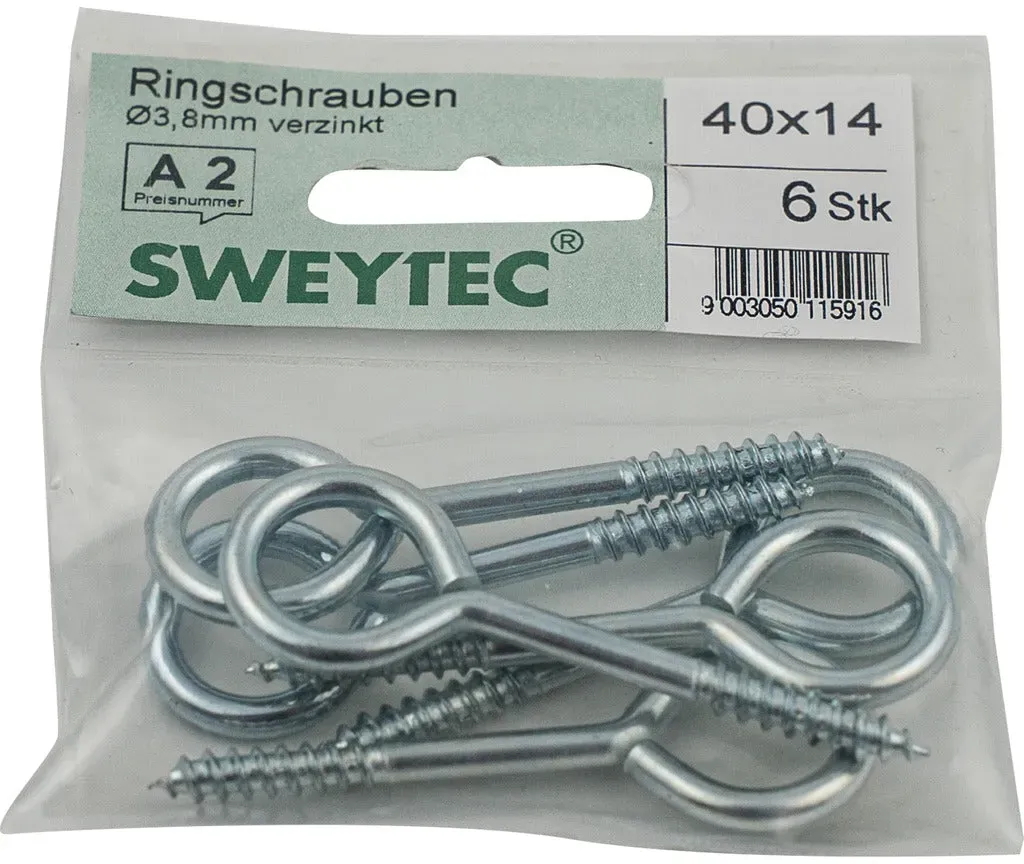 SBV-Ringschrauben verzinkt -  40 x 14 / 3,8 / 6