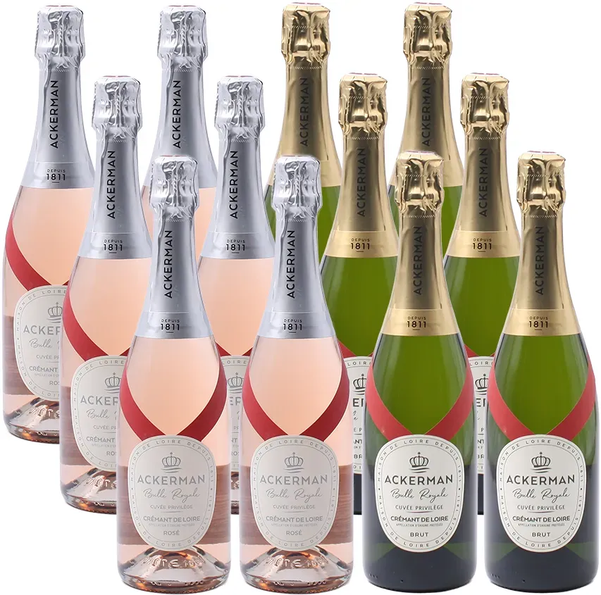 12er-Sparpaket Ackerman Kollektion Crémant de Loire Bulle Royale Cuvée Privilège...