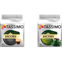 Tassimo Kapseln Jacobs Espresso Classico, 80 Kaffeekapseln, 5er Pack, 5 x 16 Getränke & Kapseln Jacobs Krönung, 80 Kaffeekapseln, 5er Pack, 5 x 16 Getränke