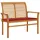 vidaXL Gartenbank Massivholz Teak 112 cm Rote Auflage