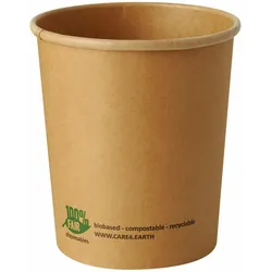 VEPATIM 25x PAPSTAR Bio-Suppenbecher Pappe rund 940 ml braun biologisch abbaubar