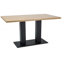 Säulentisch Küchentisch Holztisch 150x90x78cm Eiche Massiv schwarz 86428556