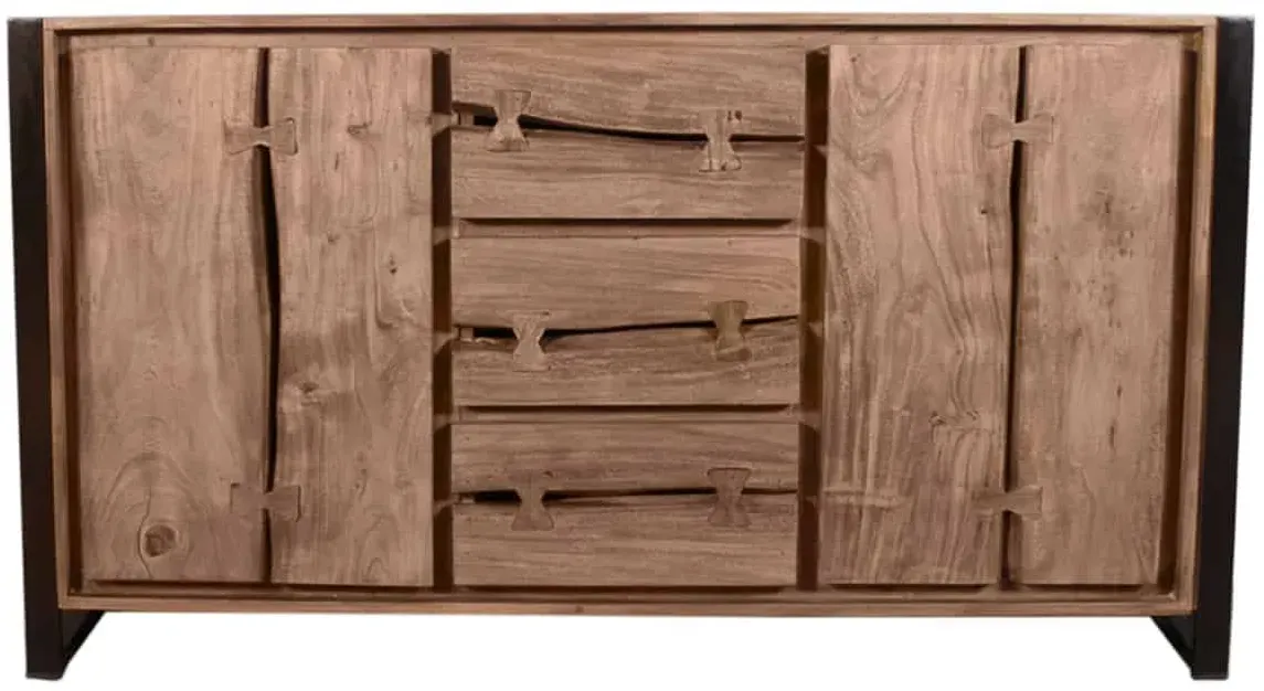 Sideboard 'Westend' Massivholz, Metall Akazie