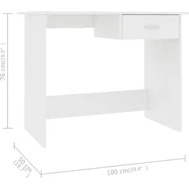 vidaXL Schreibtisch Weiß 100x50x76 cm Holzwerkstoff