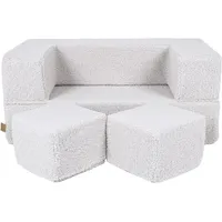 MeowBaby Kindersofa,, Weiß, Textil, 96x40x50 cm, Kinder- & Jugendzimmer, Kindermöbel, Kindersitzmöbel & -tische, Kindersessel & -sofas