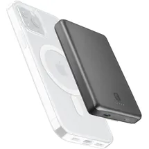 Cellular Line Cellularline MagSafe Wireless Power Bank MAG LITE 10000 mAh Powerbank USB Typ-C kabelloses Laden Grau