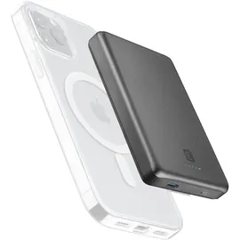 Cellular Line Cellularline MagSafe Wireless Power Bank MAG LITE 10000 mAh Powerbank USB Typ-C kabelloses Laden Grau