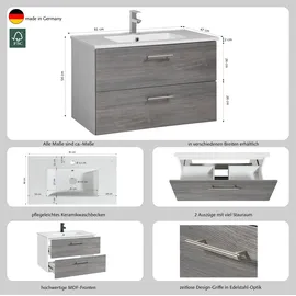 WELLTIME Trento Waschtisch 80 x 47,5 cm