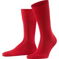 Falke Herren Socken Tiago, Strümpfe, Baumwolle, Logo, lang, einfarbig Rot 41-42