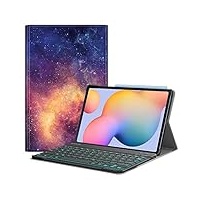 Fintie Beleuchtete Tastatur Hülle für Samsung Galaxy Tab S6 Lite 10,4 Zoll 2024/2022/2020 - Keyboard Cover mit Abnehmbarer QWERTZ Layout Hintergrundbeleuchtung Tastatur, Die Galaxie