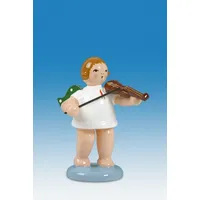 Rudolphs Schatzkiste Holzfigur Engel mit Geige und Krone Höhe 6cm NEU Holzengel Instrument Seiffen Erzgebirge Figur Dekoration Holzfiguren Weihnachten Fensterschmuck Spielzeug Deko Weihnachtsfigur
