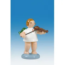 Rudolphs Schatzkiste Holzfigur Engel mit Geige und Krone Höhe 6cm NEU Holzengel Instrument Seiffen Erzgebirge Figur Dekoration Holzfiguren Weihnachten Fensterschmuck Spielzeug Deko Weihnachtsfigur