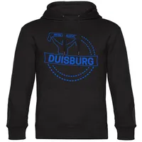multifanshop Kapuzen Sweatshirt - Duisburg - Meine Fankurve - Druck blau - Hoodie