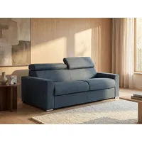Schlafsofa 4-Sitzer - Liegefläche mit Lattenrost: 160 cm - Matratze: 22 cm mit Memory Schaum - Stoff - Blau - VIZIR