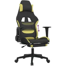 vidaXL Gaming-Stuhl mit Fußstütze Schwarz und Hellgrün