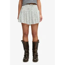 Superdry Printed Mini Smocked Shorts Weiß M