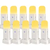 Butilove Nachtlicht mit Bewegungsmelder und Akku - 2000mAh, USB-Ladekabel, 5-stufige Helligkeitsregelung, warmweiß - Ideal für Erwachsene und Kinder, Badezimmer, Toilette, Schlafzimmer, Flur(10 Stück