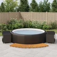 Möbel Whirlpool-Umrandung Schwarz Poly-Rattan und Massivholz Akazie - Poolzubehör 3157106