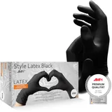 AMPri Black Latexhandschuhe, schwarz, Größe L