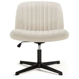 IntimaTe WM Heart Bürostuhl ohne Armlehnen, Drehstuhl ohne Rollen, Schreibtischstuhl mit Stoffpolsterung,Gepolsterter Stuhl mit mittlerer Rückenlehne für Haus,Büro,Schlafzimmer Beige