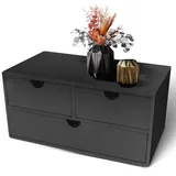 Charmewooden Schreibtisch-Organizer mit Schubladen, Arbeitsplatte, Schublade, Organizer, Tischaufbewahrung, Organisationsbox, Zuhause, Büro, Arbeitsplatz, Badezimmer, Toilettenartikel (schwarz)