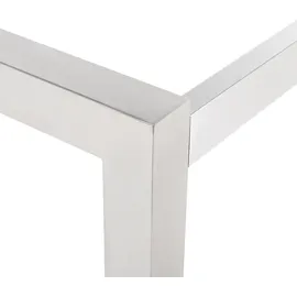 Beliani Gartentisch Grau, Silber, Stein, Quadratisch, 100x74x220 cm poliert Modern Outdoor