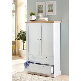 OTTO home Drehtürenschrank Binz 84 x 130 x 35 cm Weiß/Braun