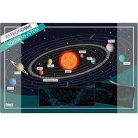 IDENA Schreibunterlage 10449, mehrfarbig, Kunststoff, Sonnensystem, 58,5 x 38,5cm