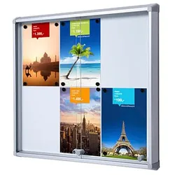 Showdown® Displays Schaukasten SL B1 silber 6x DIN A4