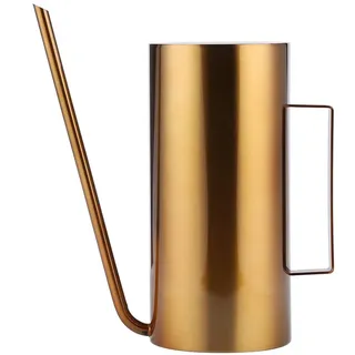 1,5 l Edelstahl-Gießkanne mit langem Auslauf für Zimmerpflanzen im Außen- und Innenbereich (Gold)