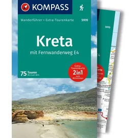 Kompass Karten GmbH KOMPASS Wanderführer Kreta mit Weitwanderweg E4, 75 Touren mit Extra-Tourenkarte