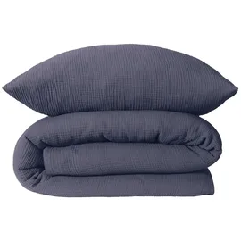 SCHIESSER Molly Uni Indigo 135 x 200 cm + 80 x 80 cm