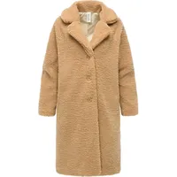 Ragwear Damen, eleganter Teddy-Fleecemantel warme lange Übergangsjacke Tedyco YOUMODO Camel Gr. M - M