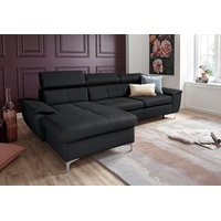 exxpo - sofa fashion Ecksofa »Azzano, L-Form«, wahlweise mit Bettfunktion, schwarz