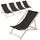 ECD Germany Gartenliege 117 x 52 x 83 cm Schwarz
