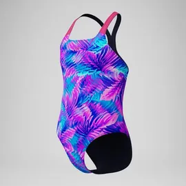Speedo Print Powerback Badeanzug Pink 128