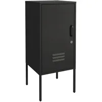 [en.casa] Nachtschrank Hausjärvi 35 x 35 x 82 cm Schwarz