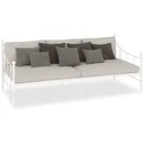 vidaXL Bettgestell Metallbett Bettsofa Bett Tagesbett Kojenbett Einzelbett Schlafzimmerbett Bettrahmen Lattenrost Weiß Metall 90x200cm