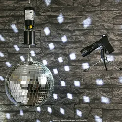 Discokugel Mobile Party Set für Spiegelkugel (Motor/Spot/Stativ)