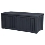 Keter Gartenbox Keter ROCKWOOD Gartenbox Aufbewahrungsbox anthrazit 570 L, abschließbar grau