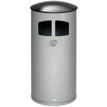 Proregal Robuster Kombiascher mit Deckel Inneneinsatz HxBxT 92 x 44,5 x 44,5 cm Verzinkter Stahl Grau