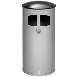 Proregal Robuster Kombiascher mit Deckel Inneneinsatz HxBxT 92 x 44,5 x 44,5 cm Verzinkter Stahl Grau